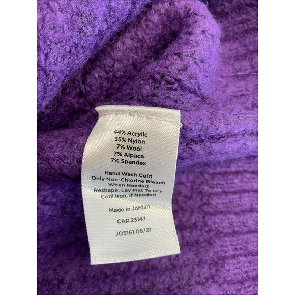 Talbots Purple wool Alpaca blend mock neck sweater size L Cozy Super soft - Picture 6 of 7